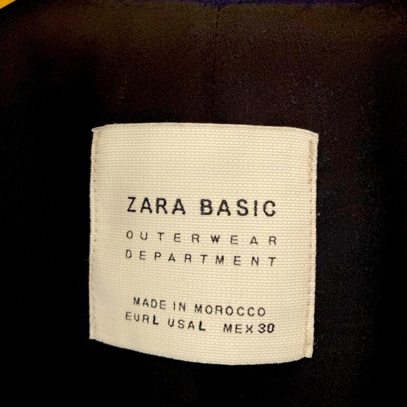 Large Navy Zara Peacoat style double breasted coat - Picture 5 of 5